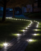 12-Pack Solar Ground Disk Lights, White Waterproof LED