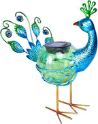 Peacock Solar Lanterns, Waterproof LED Garden Lights