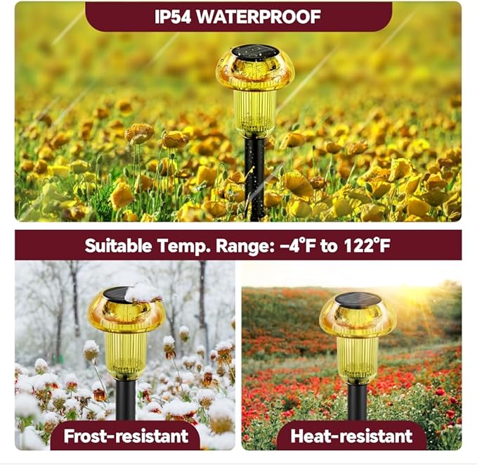 Solar Pathway Lights 4-Pack, Walkway LED