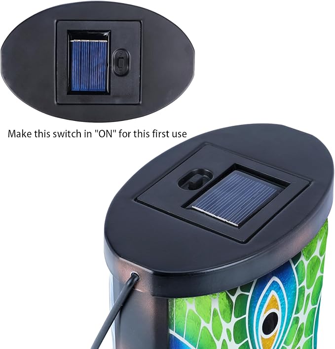 Solar Peacock Lanterns, Patio Hanging LED Decor