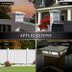 Upgraded Solar Post Cap Lights for Patio, LED
