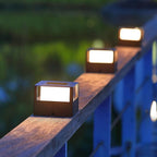 4-Pack Warm White Solar Patio Post Lights, Outdoor LED Caps