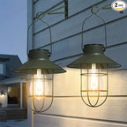 2-Pack Hanging Solar Yard Lanterns, Elegant Waterproof LED
