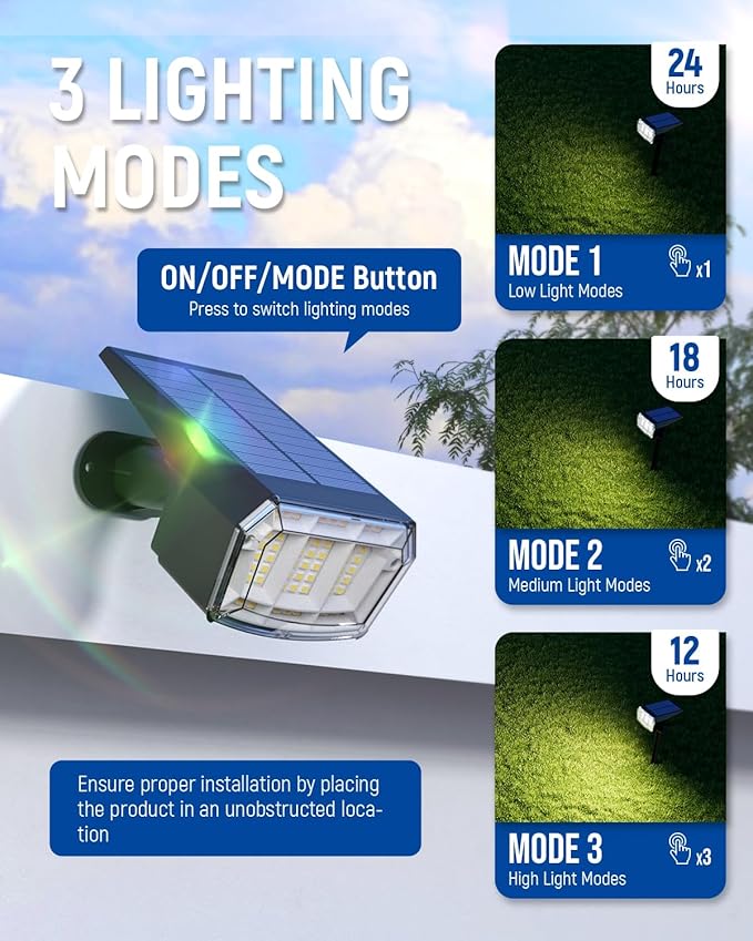 Solar Landscape Spotlights 10-Pack, LED