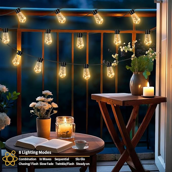 14ft Outdoor Edison String Lights, Weatherproof