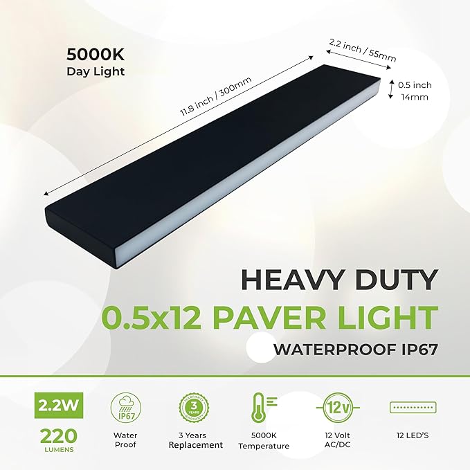 In-Ground Solar Lights, Flat LED Walkway