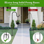 2-Pack 48" Shepherd's Hooks, Heavy-Duty Garden Stakes