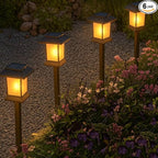 6-Pack IP65 Solar Landscape Lights for Driveway