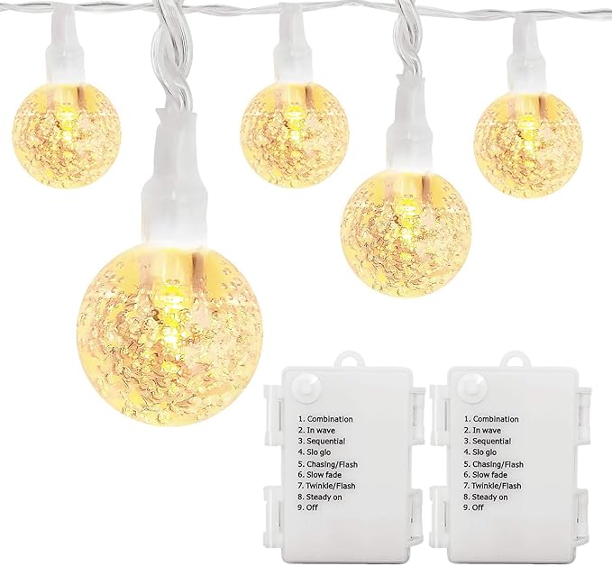 16ft Warm White String Lights for Yard, Waterproof LED
