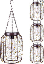 Backyard Solar Yard Lanterns, Rustic Waterproof LED