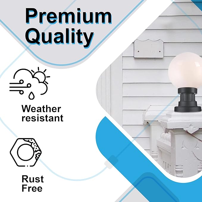 Ciata Mounting Base, Weather Resistant Indoor/Outdoor Aluminum Pedestal Mount for Stone Walls, Horizontal Surfaces, UL Listed, Wet Location use, 3 Inch Fitter Diameter in Textured Black Finish