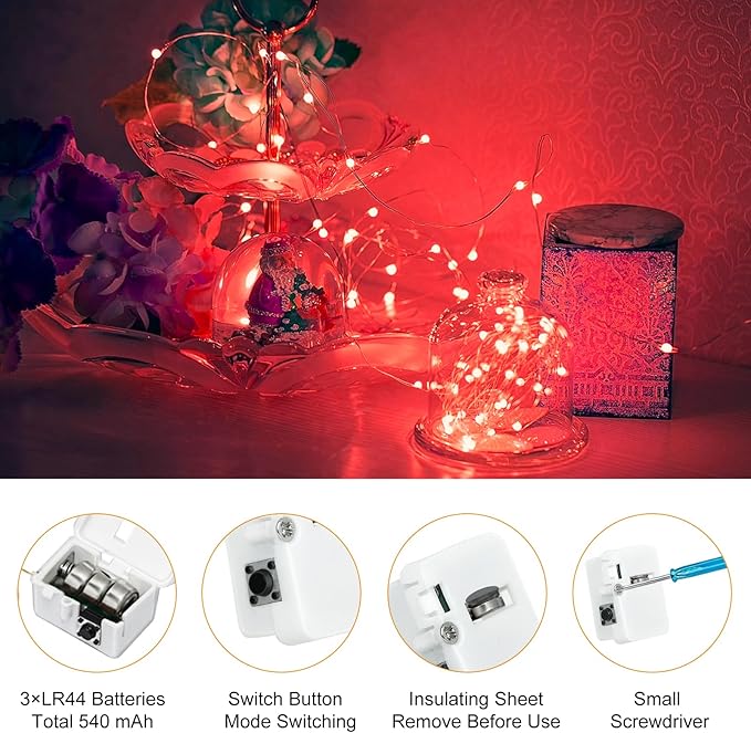 30-Pack 20 LED Christmas Twinkle Lights, 7ft Waterproof for Backyard