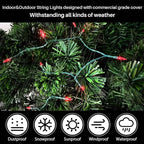 50 LED Christmas Twinkle Lights, 16ft Waterproof for Yard