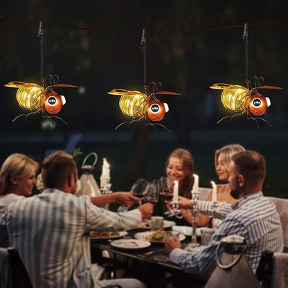 Bee Solar Outdoor Hanging Lantern Creative Small Sculpture Lights Durable Waterproof Lamp Suitable for Festivals Garden Decor Birthday Gifts for Grandma Mom Women Girl