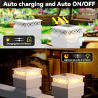 6-Pack Solar Post Cap Lights, White Waterproof