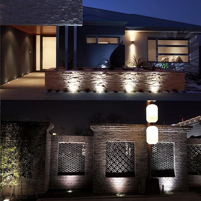 Low Voltage In-ground Lights LED Well Light Landscape Light with Connectors 3W 12V 24V Waterproof IP67 Pathway Lights Outdoor spotlights Trees Flags for Garden,Yard,Tree (Cool White)