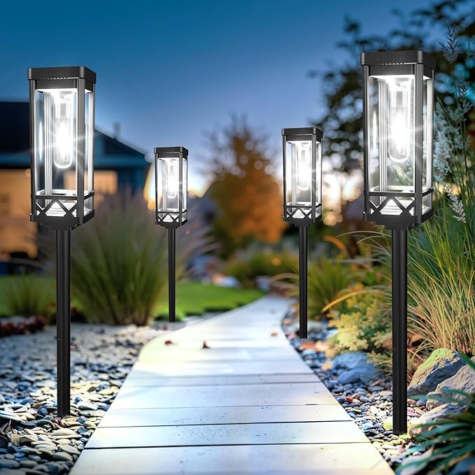 12-Pack Solar Landscape Lights for Walkway