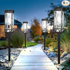 Cool White Solar Pathway Lights 6-Pack, Driveway LED