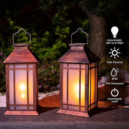 Afirst Solar Lantern Outdoor, Hanging Lights Decorative Outdoor Lighting Waterproof Umbrella Lights for Patio Garden, Table,Party Decor, 2 Pack