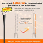 10ft Outdoor String Light Poles 4-Pack, Metal