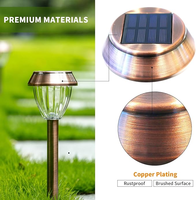 Cool White Solar Pathway Lights 6-Pack, Garden LED