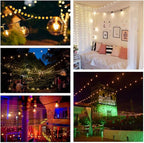 25ft Brown String Lights for Patio, Waterproof LED