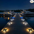 4-Pack White Solar Dock Lights, Outdoor LED