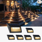 Solar Step Lights 6-Pack, Waterproof Patio