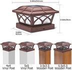 2-Pack Warm White Solar Fence Post Lights, Outdoor LED Caps