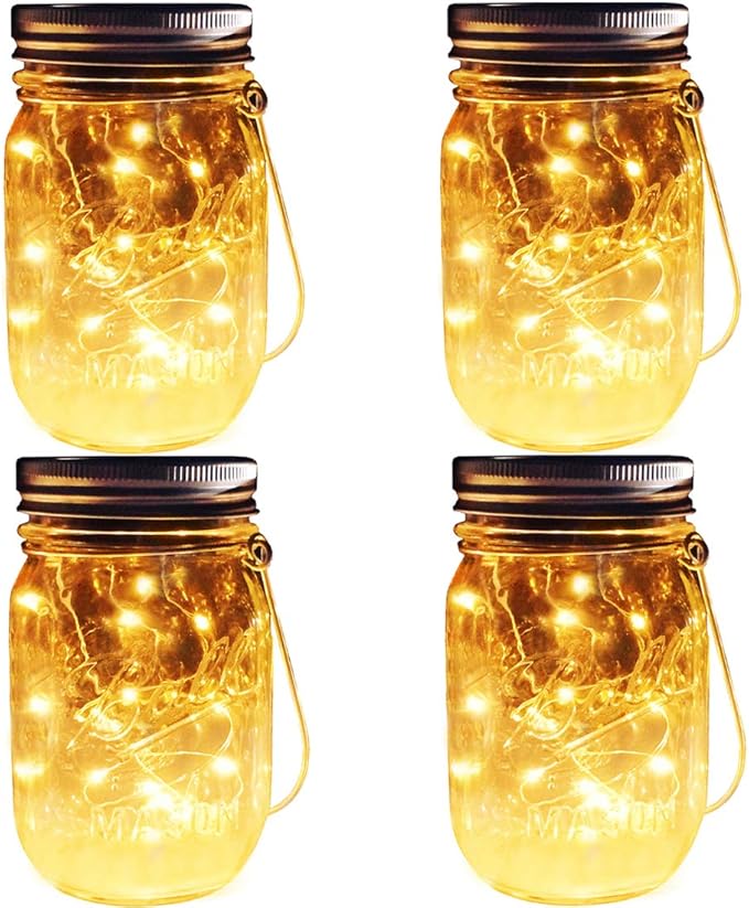 Solar Garden Path Lights 4-Pack, Waterproof