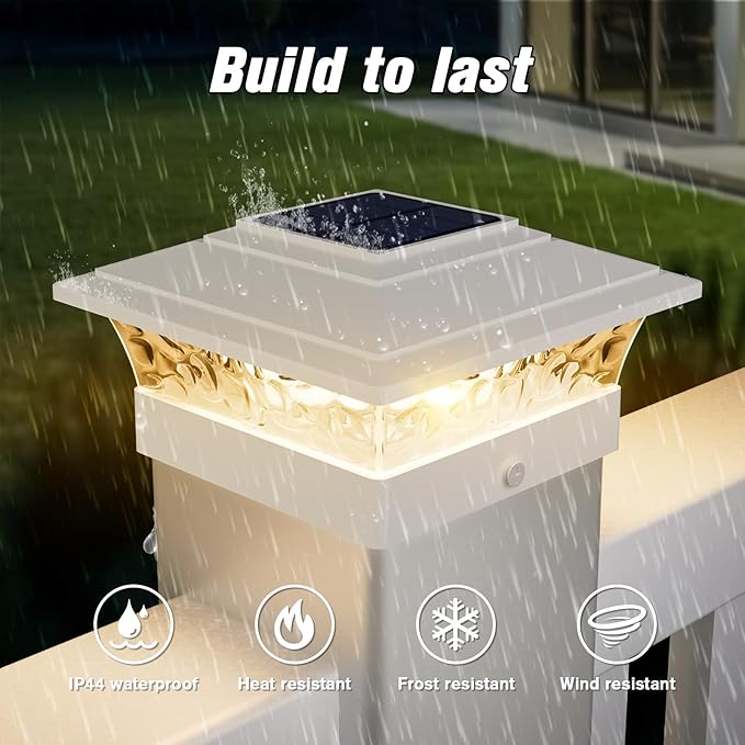 6-Pack Bright Solar Post Cap Lights for Fence, LED
