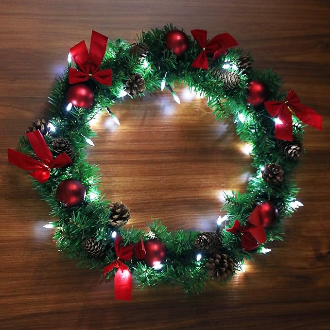 Christmas Yard String Lights 2-Pack, 50 LED Waterproof