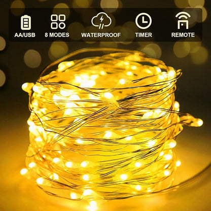 Christmas String Lights, 16ft 50 LED Waterproof Twinkle Lights