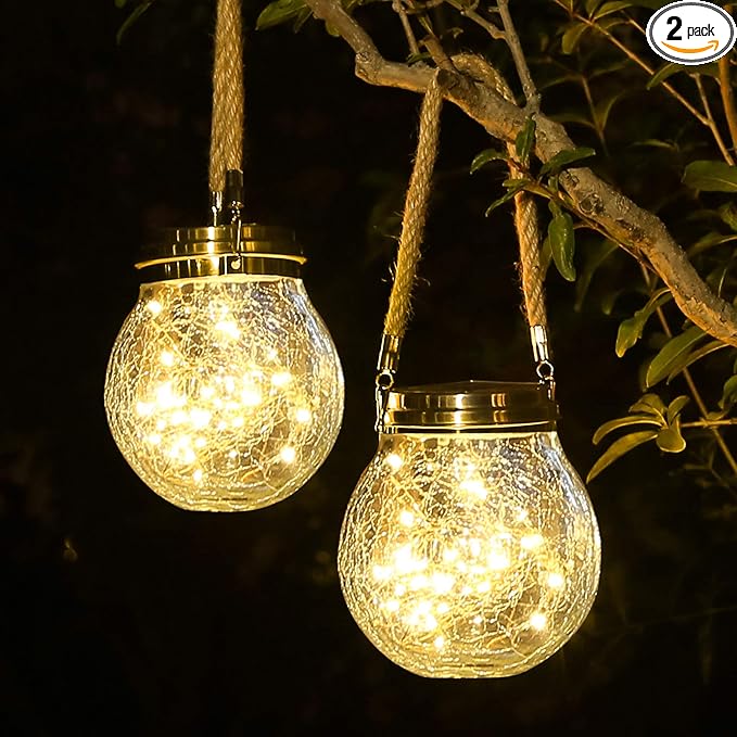 2-Pack Solar Path Lights, Outdoor Yard LED