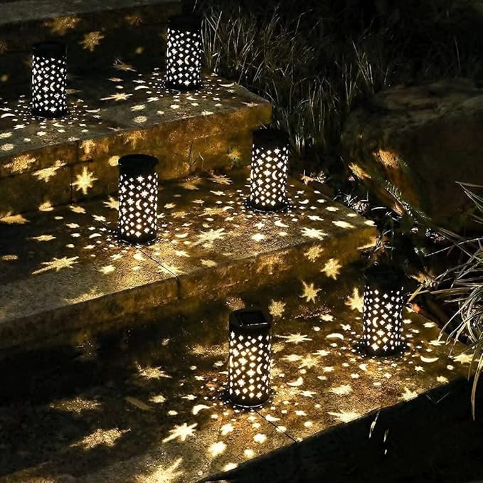 Black Solar Pathway Lights 6-Pack, Yard LED