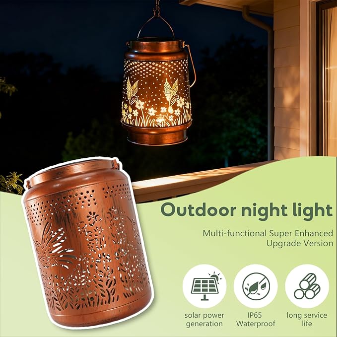 Christmas Gifts Lantern Outdoor Waterproof Decorations Garden Decor, Christmas Birthday Gifts for Women, Mom, Grandma Decorative Garden for Patio Yard Lawn Front Porch Gardening Gifts