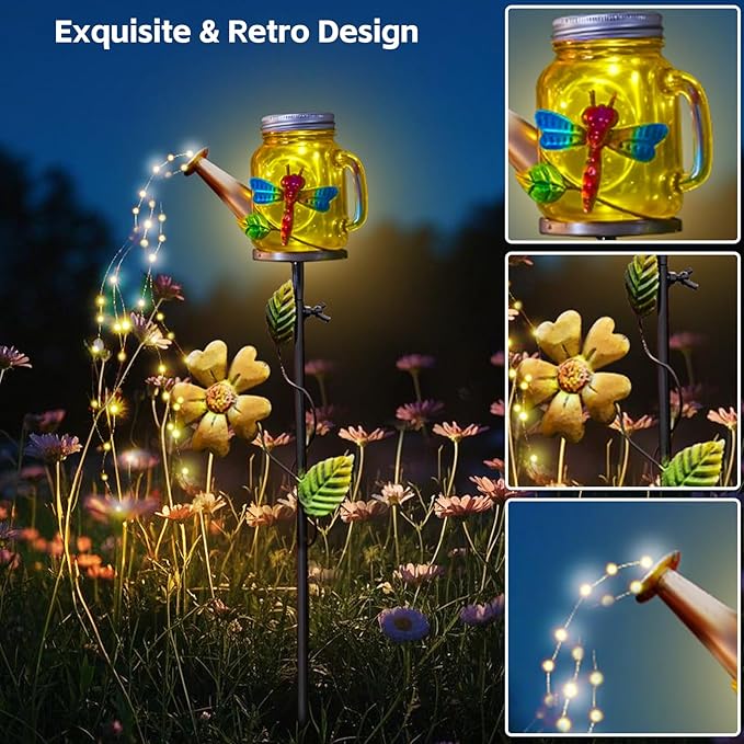 Solar Watering Can Light, Solar Yard Decorations Outdoor,Garden Decor Lights for Yard,IP65 Waterproof Hanging Lantern Lights,Outside Patio Lawn, Gifts for Mom Grandma Women Birthday