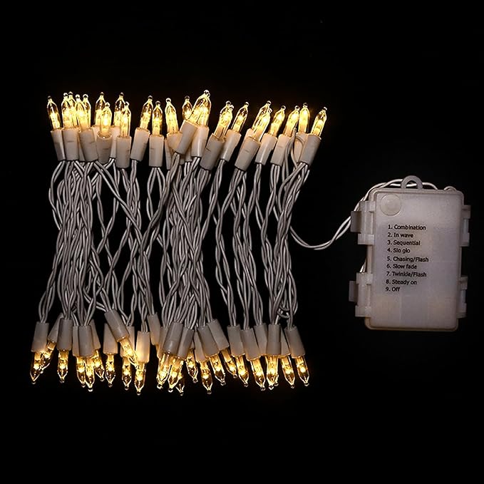 2-Pack Christmas LED String Lights, Waterproof Timer Lights