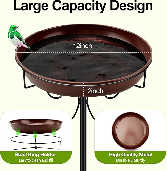 Classic Bird Bath & Feeder, Outdoor Metal