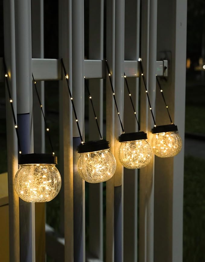 Solar Globe Lanterns, Outdoor Hanging LED Decor