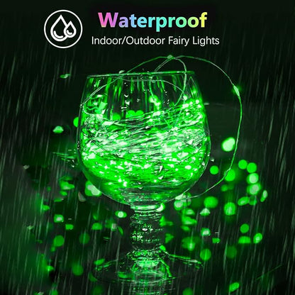 4 Pack 20FT 60LED St Patrick’s Day Battery Operated Fairy Lights with Timer, Waterproof Battery String Lights Outdoor Indoor, Twinkle Lights for Bedroom Christmas St Patrick’s Day Decorations (Green)