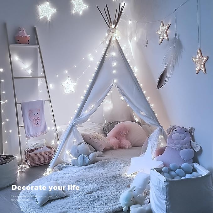 4-Pack Christmas String Lights, 1ft 50 LED Waterproof Twinkle Lights