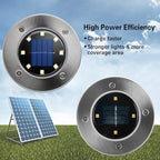 4-Pack Warm White In-Ground Solar Lights, Flat LED Walkway