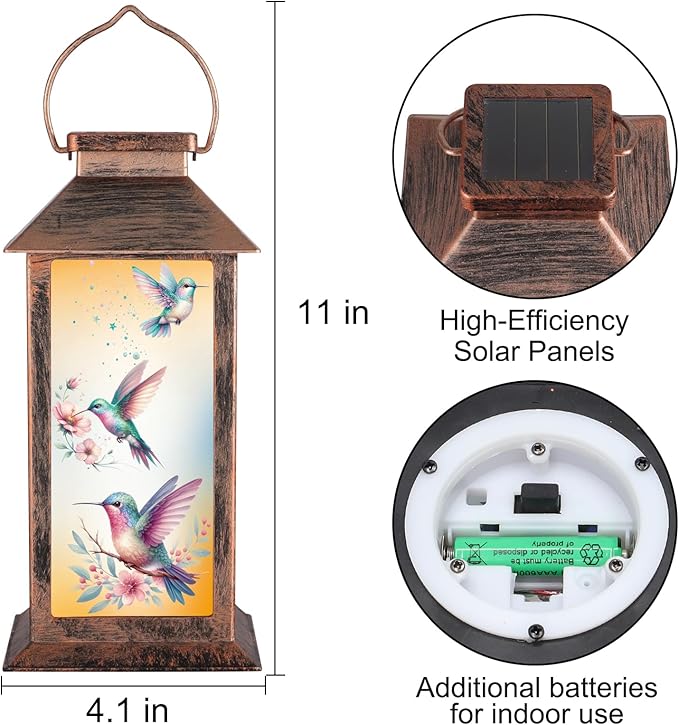Solar Hanging Lanterns, Bronze, 3 LED, Waterproof, Perfect for Garden Decor, Outdoor Gatherings, and Gifting