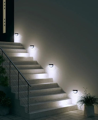 OTHWAY Solar Fence Post Lights Wall Mount Decorative Deck Lighting (Black, 6 Packs)