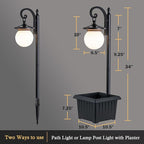 Black Solar Lamp Post Light, Outdoor Post Lighting