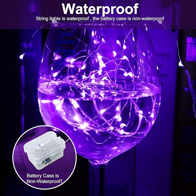 48-Pack Christmas LED String Lights, Waterproof Timer Lights