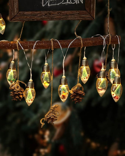 Christmas Patio String Lights, 6ft 10 LED Waterproof