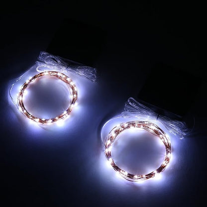 2-Pack Cool White Patio String Lights, Weatherproof LED