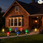 4-Pack Multicolor Solar Path Lights, Outdoor Garden LED